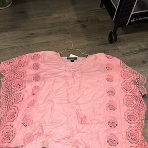 Colleen Lopez Soft Pink Lace-Up Top